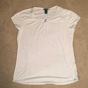 Womens Marmot White TShirt Turquoise Stitching XL